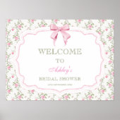 Coquette Elegantes rosa Brautparty Willkommen Poster (Vorne)