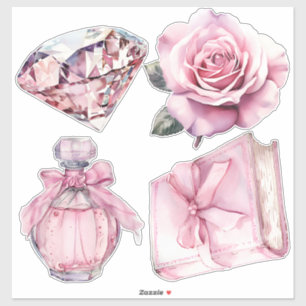 Coquette-Elemente für Wasserfarben Aufkleber