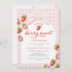 Coquette Erdbeere Berry Sweet Baby Shower Einladung