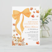 Coquette Fall Birthday Invitation Einladung (Stehend Vorderseite)