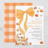 Coquette Fall Birthday Invitation Einladung (Vorne/Hinten)