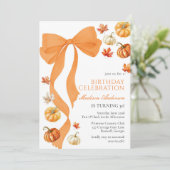 Coquette Fall Birthday Invitation Einladung (Stehend Vorderseite)