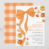 Coquette Fall Birthday Invitation Einladung (Vorne/Hinten)