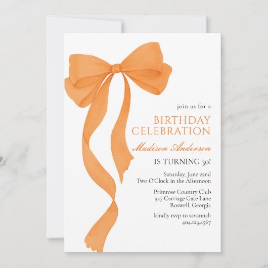 Coquette Fall Birthday Invitation Einladung (Vorderseite)
