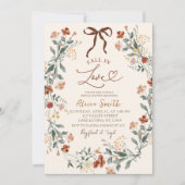 Coquette Fall in Liebe Brautdusche Einladung (Vorderseite)