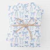 Coquette Feminine Blue Bows & Ribbons Geschenkpapier Set (Beispiel)