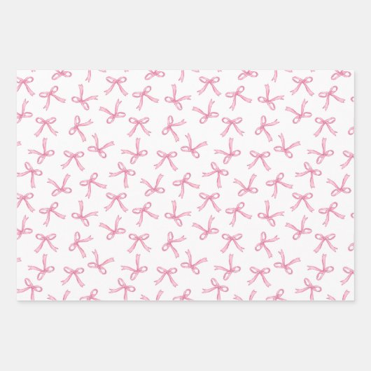 Coquette Feminine Pink Bows & Ribbons Geschenkpapier Set (Vorderseite 2)