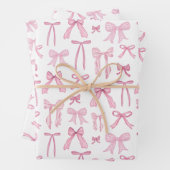 Coquette Feminine Pink Bows & Ribbons Geschenkpapier Set (Beispiel)