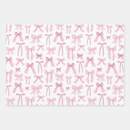 Coquette Feminine Pink Bows & Ribbons Geschenkpapier Set