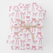 Coquette Feminine Pink Bows & Ribbons Geschenkpapier Set (Beispiel)