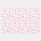 Coquette Feminine Pink Bows & Ribbons Geschenkpapier Set (Vorderseite)