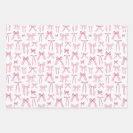 Coquette Feminine Pink Bows & Ribbons Geschenkpapier Set