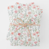 Coquette Feminine Pink Wildflower Meadow Geschenkpapier Set (Beispiel)