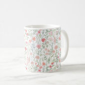 Coquette Feminine Pink Wildflower Meadow Kaffeetasse (VorderseiteRechts)
