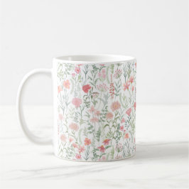 Coquette Feminine Pink Wildflower Meadow Kaffeetasse
