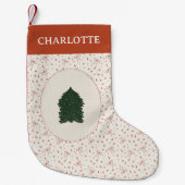 Coquette Festivals Roter Pine Tree Kleiner Weihnachtsstrumpf (Vorderseite)