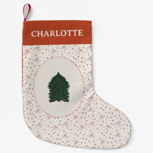 Coquette Festivals Roter Pine Tree Kleiner Weihnachtsstrumpf
