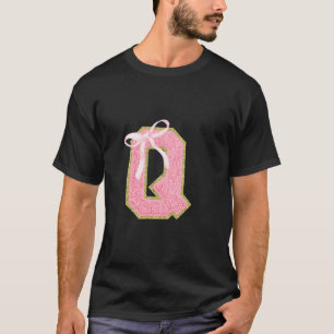 Coquette First Initial Letter Q Preppy Girl T-Shirt