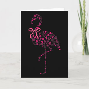 Coquette Flamingo Herz Cute Pink Valentinstag  Karte