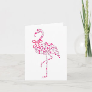 Coquette Flamingo Herz Niedlich Pink Valentinstag  Karte