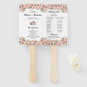 Coquette Floral Blush Pink Hochzeitsprogramm Fächer (Vorne und Hinten)