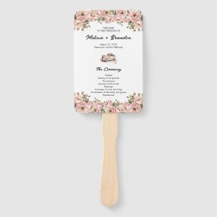 Coquette Floral Blush Pink Hochzeitsprogramm Fächer
