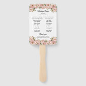 Coquette Floral Blush Pink Hochzeitsprogramm Fächer (Rückseite)