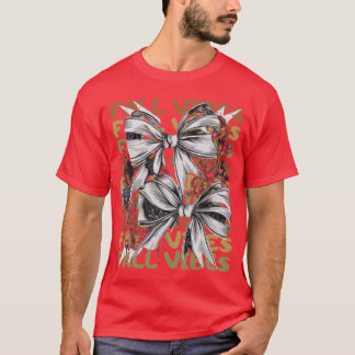 Coquette Floral Herbst-Vibes Herbst retro Schleife T-Shirt