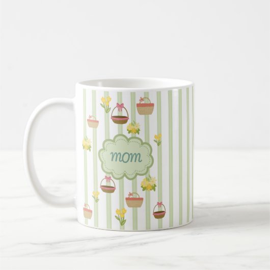 Coquette Floral Muttertag Personalisierter Name Kaffeetasse (Links)