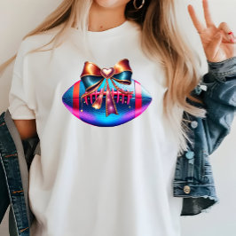 Coquette Football Ball Turquoise Shiny Football Ma T-Shirt