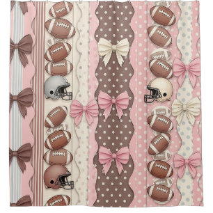 Coquette Football Bows Leopard Muster (9) Duschvorhang