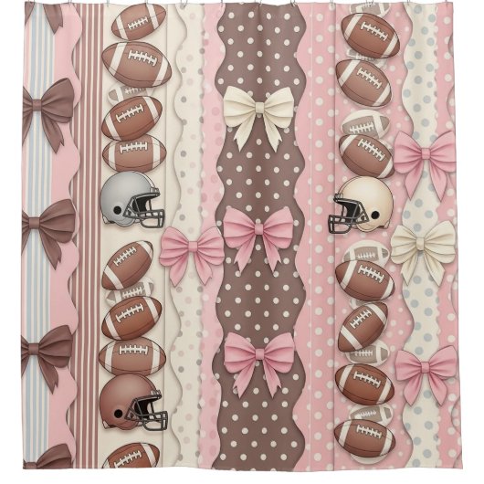 Coquette Football Bows Leopard Muster (9) Duschvorhang (Vorderseite)