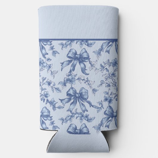 Coquette French Blue Toile Bride Bachelorette Selters Dosenkühler (Rückseite)