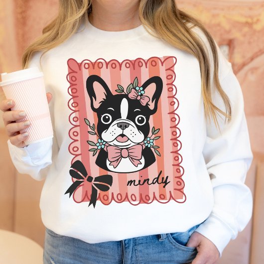 Coquette French Bulldog Pet Owner Hand Drawn Gift Sweatshirt