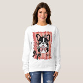 Coquette French Bulldog Pet Owner Hand Drawn Gift Sweatshirt (Vorne ganz)