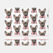 Coquette Frenchie Costumizable Name  Fleecedecke (Vorderseite (Horizontal))