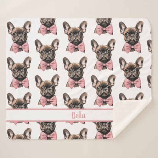 Coquette Frenchie Costumizable Name Sherpadecke (Vorderseite (Horizontal))
