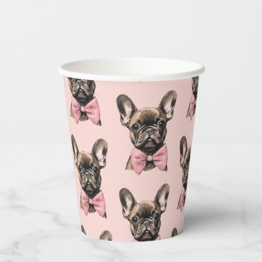 Coquette Frenchie Pappbecher (Rückseite)