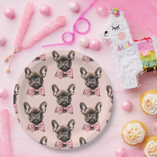 Coquette Frenchie Pappteller (Party)