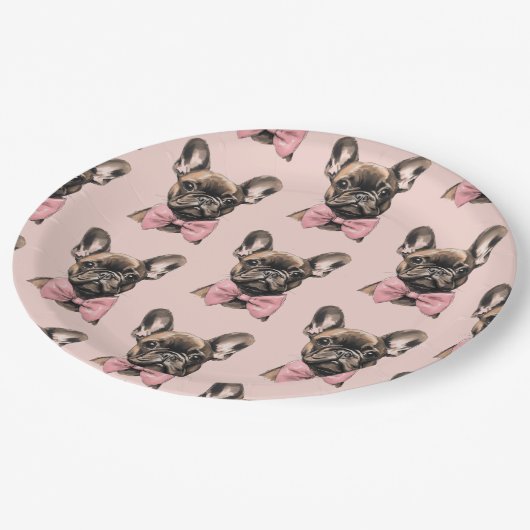 Coquette Frenchie Pappteller (Schrägansicht)