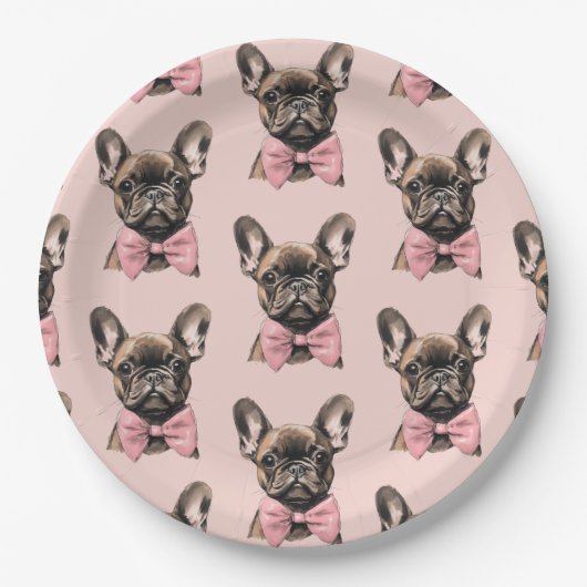 Coquette Frenchie Pappteller (Vorderseite)