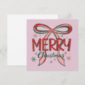 Coquette Frohe Weihnachten Retro Xmas Bow Vintag (Vorne/Hinten)