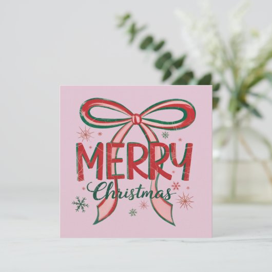 Coquette Frohe Weihnachten Retro Xmas Bow Vintag (Stehend Vorderseite)