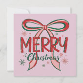 Coquette Frohe Weihnachten Retro Xmas Bow Vintag (Vorderseite)