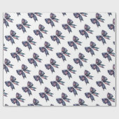 Coquette Galaxy Bogen Wasserfarbe Himmelsdesign Geschenkpapier (Flach)