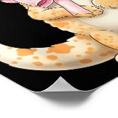 Coquette Gecko mit rosa Schleife Lustige Mädchen Poster (Ecke)