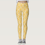 Coquette Gelbe Bögen Handgezeichnetes Muster Leggings<br><div class="desc">Coquette und skurrile Leggings mit handgezeichneter Darstellung von Gelbbögen und Herzen.</div>