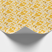 Coquette Gelbe Bogen & Herz Geschenkpapier (Ecke)