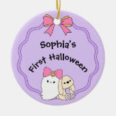 Coquette Ghost Erste Halloween Foto Ornament (Vorne)