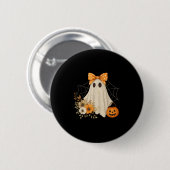 Coquette Ghost Halloween Blume Ghost Spooky Spitze Button (Vorne & Hinten)